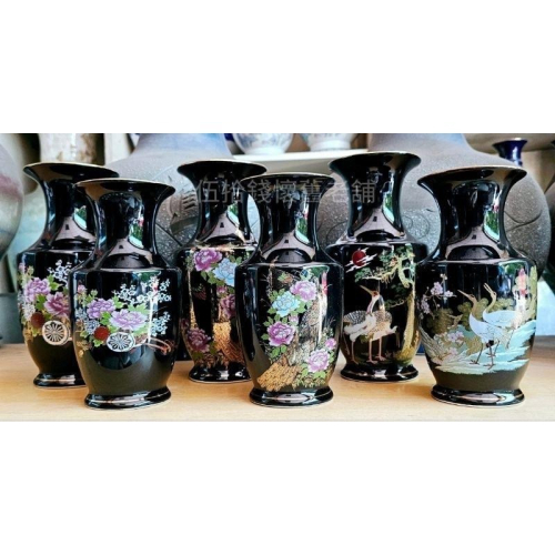 鶯歌陶瓷『大口/花瓶』黑色 (8英寸 10英寸) 花瓶 花器 神桌 拜拜 宗教用品 藝品 插花 太子爺 三太子