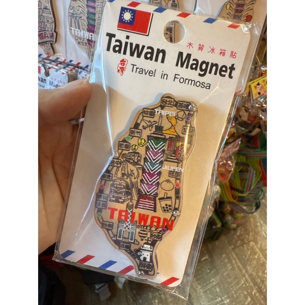 冰箱貼 磁鐵 吸鐵 台灣紀念品 交換禮物 珠珠流砂 木質冰箱貼 紀念品 台灣 景點紀念品-規格圖8