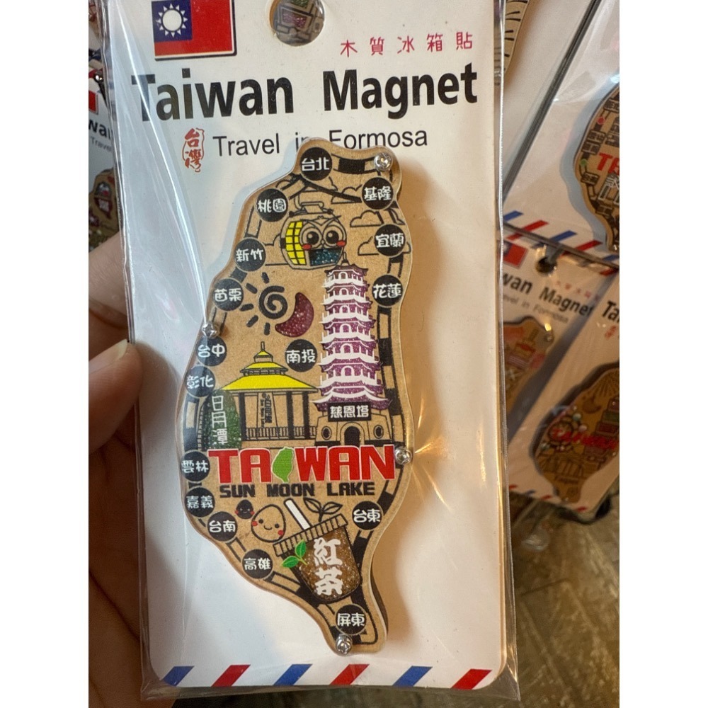冰箱貼 磁鐵 吸鐵 台灣紀念品 交換禮物 珠珠流砂 木質冰箱貼 紀念品 台灣 景點紀念品-規格圖8