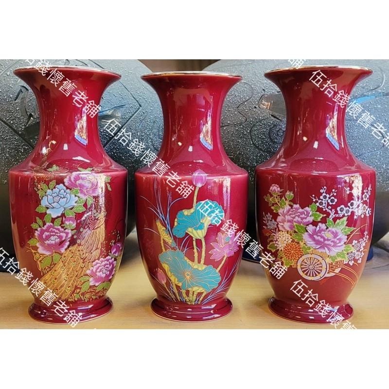 古い辰砂薔薇画ノリタケ花瓶/オールド昭和レトロ朱紅ボーンチャイナ/茶華道活花磁器 朱紅花瓶 古い辰砂薔薇画ノリタケ花瓶⁄オールド昭和レトロ朱紅ボーン