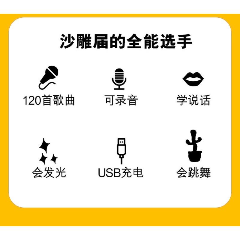 台灣現貨 USB 跳舞仙人掌 跳舞仙人掌玩具 仙人掌 搖擺仙人掌 唱歌妖嬈花扭扭 說話玩具 跳舞模仿聲音 交換禮物-細節圖9