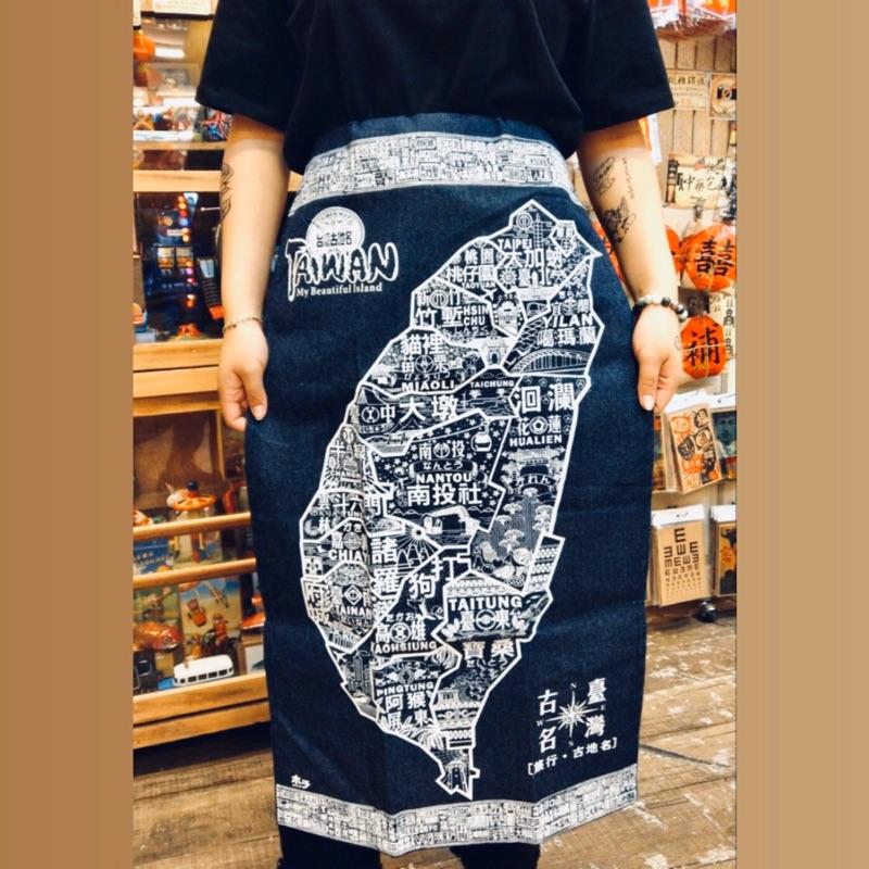 🤖️伍拾錢 台灣古地名圖繪 牛仔布褂 圍裙 前掛 古地名 台灣地名 地圖 台灣地圖 特色 伴手禮 禮物 收藏-細節圖2