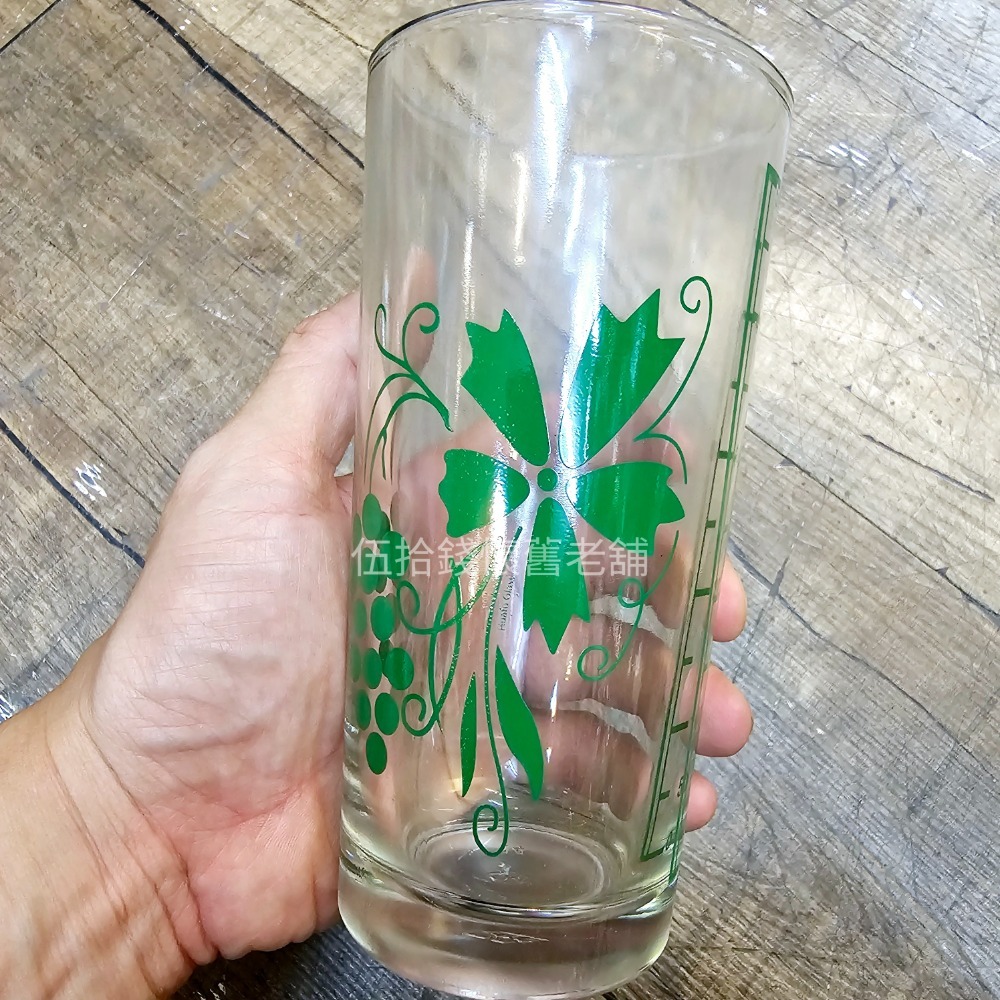 🤖️伍拾錢 老物 復古玻璃杯 飲料杯 杯子 玻璃 復古樣式 童年 懷舊 花紋-規格圖3