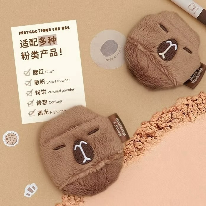 豚豚長毛絨粉撲２入組