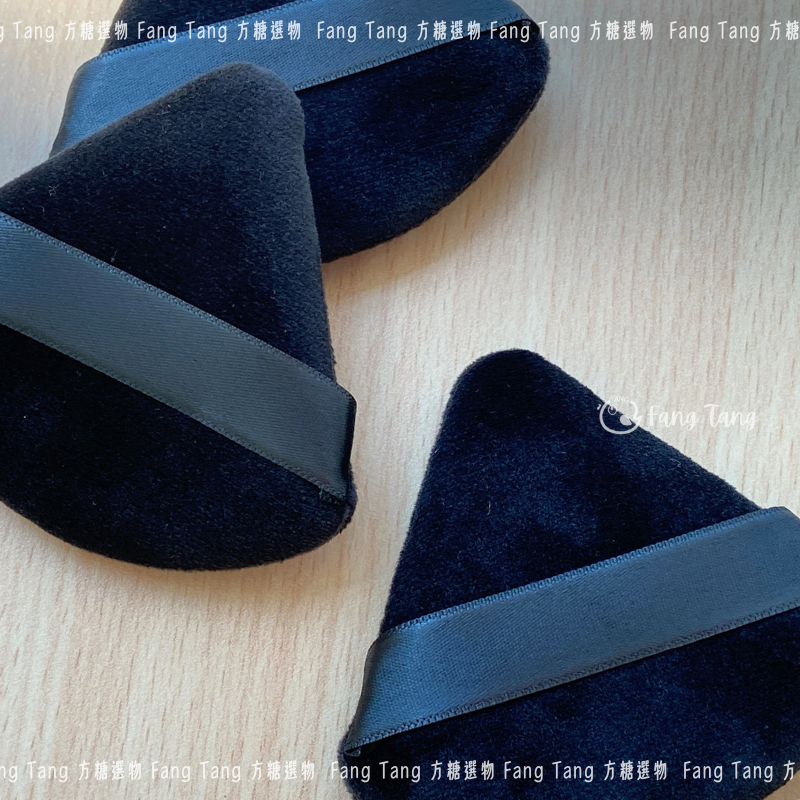 黑色三角形短絨蜜粉撲｜取粉易看 1.4cm空心感 鼻翼死角定妝 植絨粉撲 粉餅粉撲 短絨粉撲 水晶絨 散粉撲-細節圖3