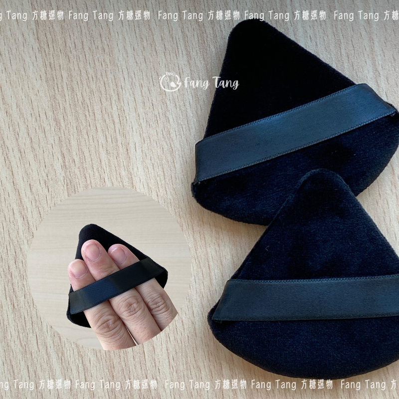 黑色三角形短絨蜜粉撲｜取粉易看 1.4cm空心感 鼻翼死角定妝 植絨粉撲 粉餅粉撲 短絨粉撲 水晶絨 散粉撲-細節圖5