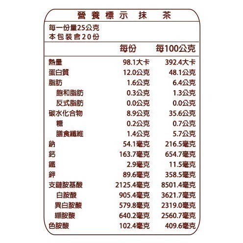 【長青穀典】NASA BIO豌豆蛋白粉 抹茶 500g/罐 運動 健身 高蛋白 植物蛋白 藜麥 海藻鈣-細節圖3