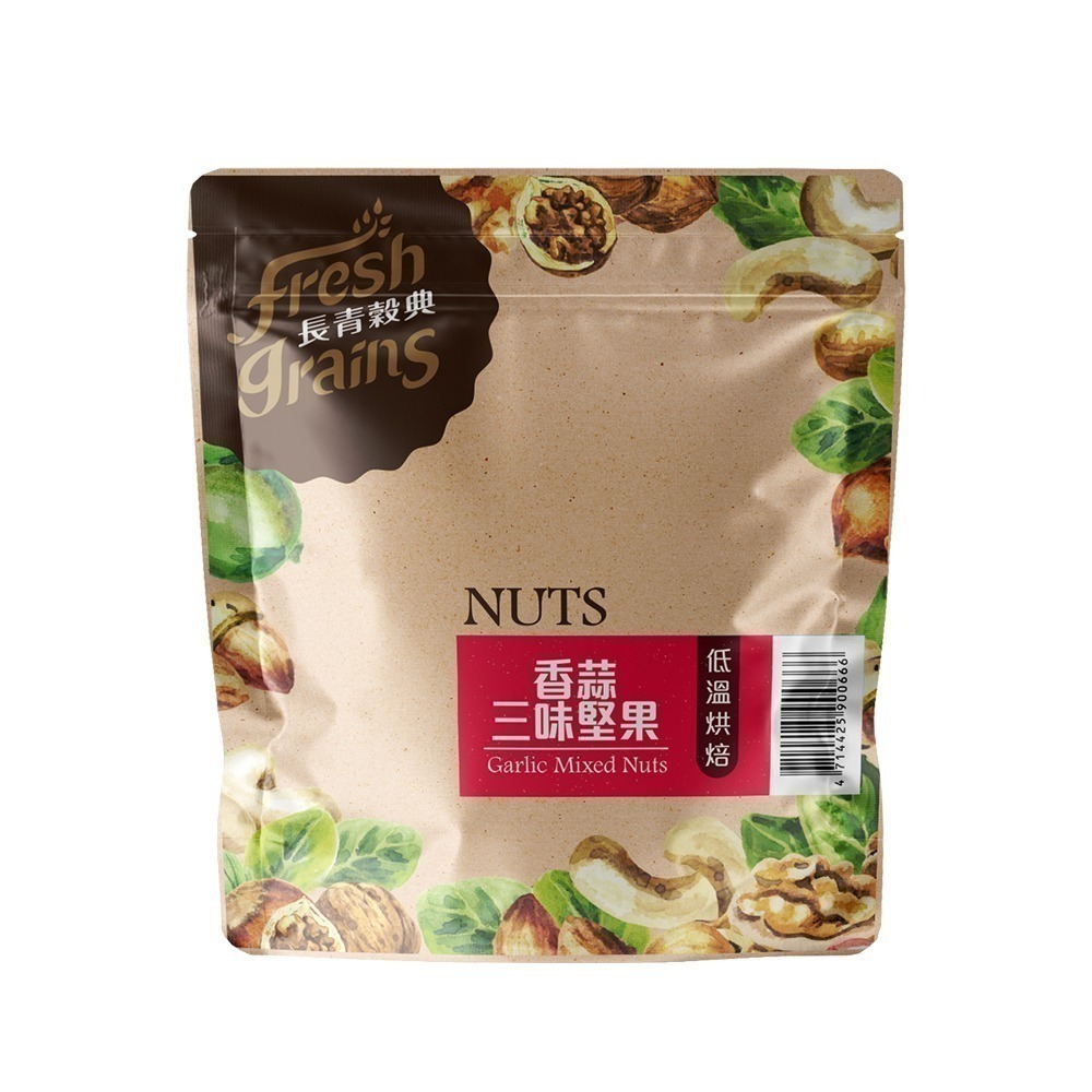 【長青穀典】香蒜三味堅果 220g/包 五辛素 蒜香 蒜味 腰果 杏仁果 夏威夷果 調味 伴手禮 送禮-細節圖2