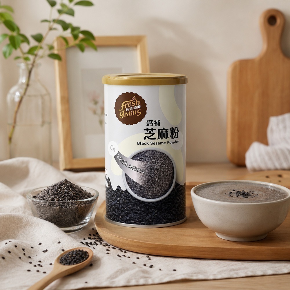 【長青穀典】鈣補芝麻粉 450g/罐×2罐 無糖 公司現貨 穀物飲 穀粉 穀物粉 芝麻糊-細節圖4