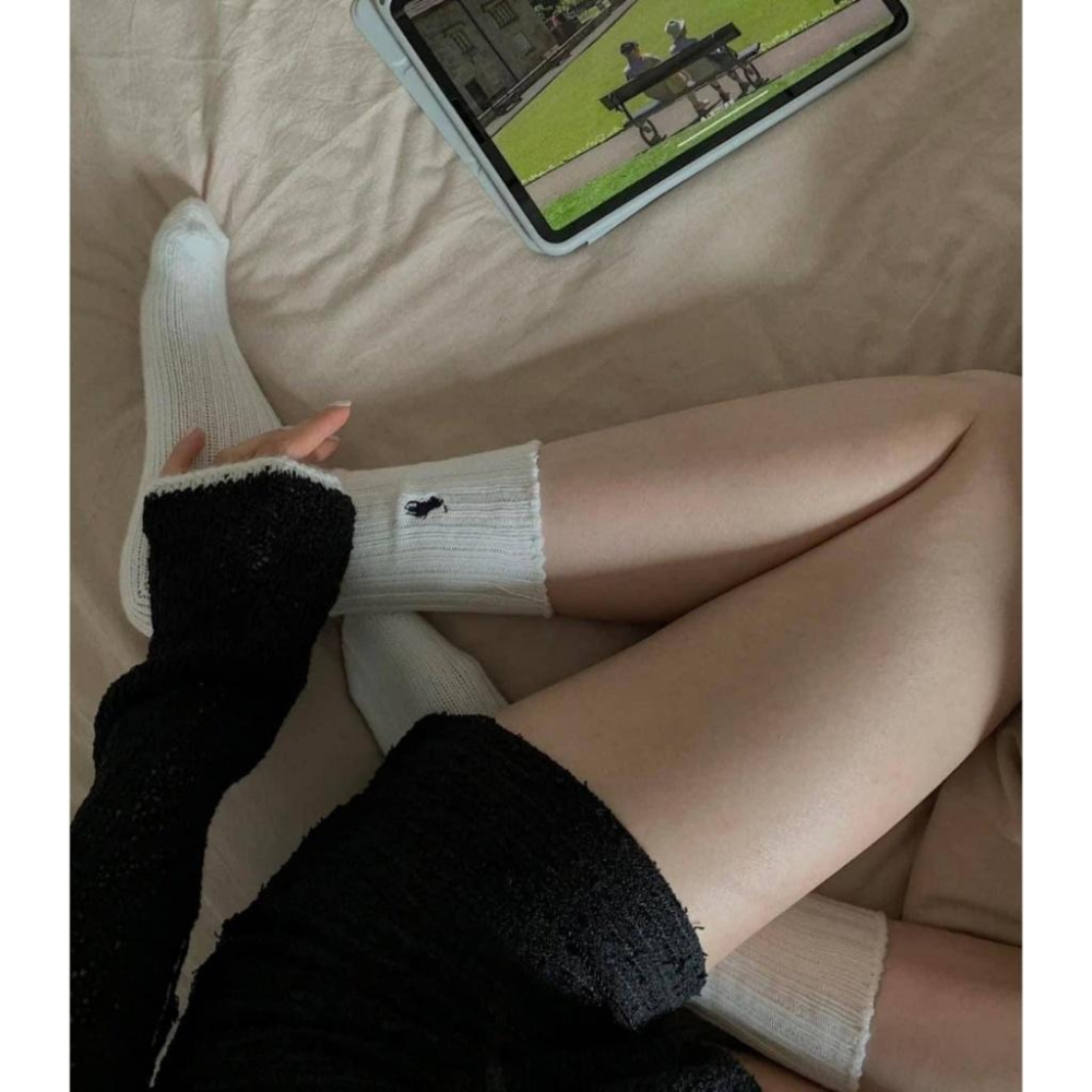 中筒襪 POLO小熊襪 小馬刺繡長襪 3入 Polo Ralph Lauren 小馬LOGO 舒適透氣 四季必備 舒適透-細節圖4