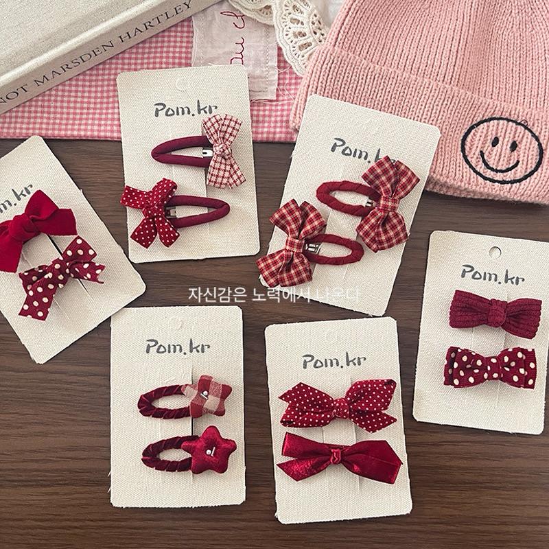 髮夾 瀏海夾 碎髮夾 新年必備 新年髮飾 過年髮飾 大紅色系髮飾 蝴蝶結髮飾 絲絨髮飾 走春 造型髮飾 日常百搭-細節圖4