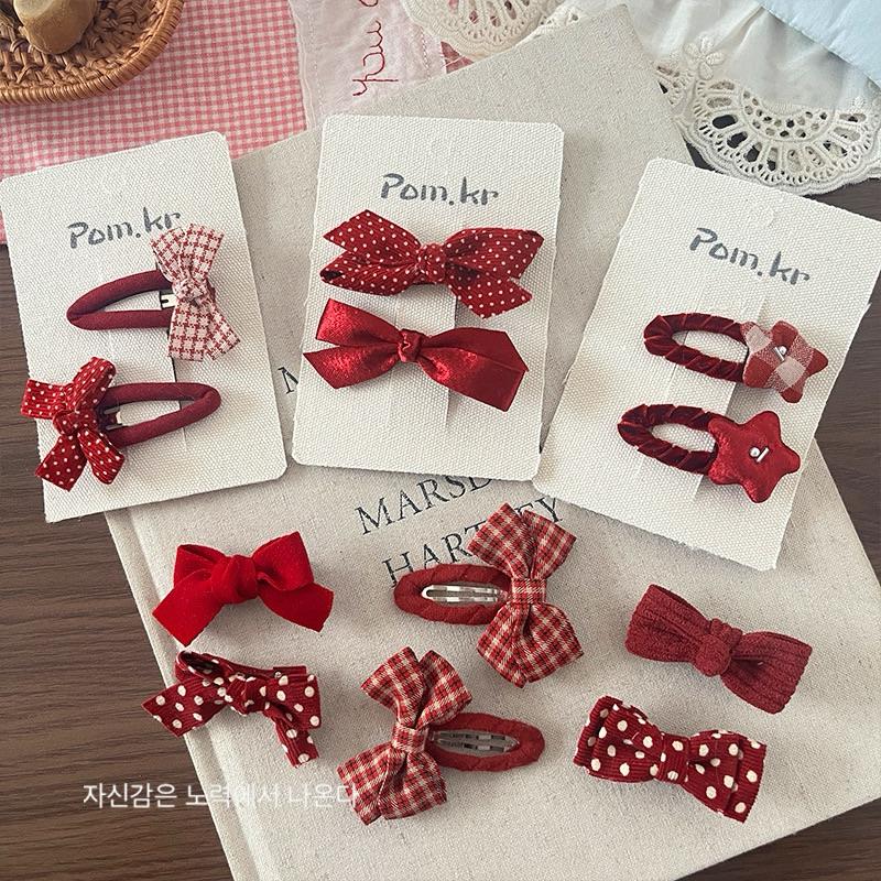 髮夾 瀏海夾 碎髮夾 新年必備 新年髮飾 過年髮飾 大紅色系髮飾 蝴蝶結髮飾 絲絨髮飾 走春 造型髮飾 日常百搭-細節圖6