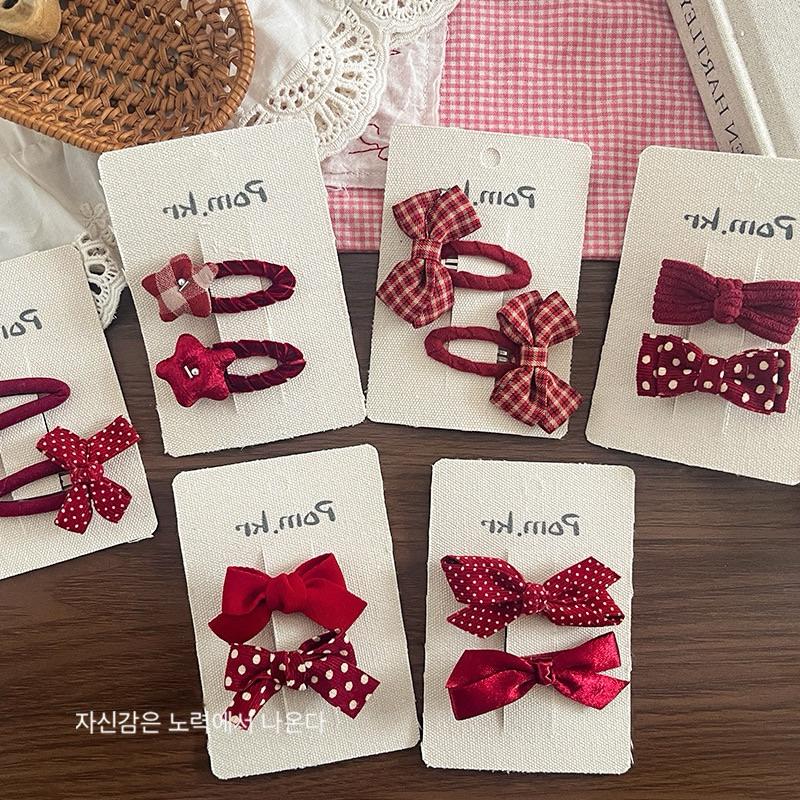 髮夾 瀏海夾 碎髮夾 新年必備 新年髮飾 過年髮飾 大紅色系髮飾 蝴蝶結髮飾 絲絨髮飾 走春 造型髮飾 日常百搭-細節圖8