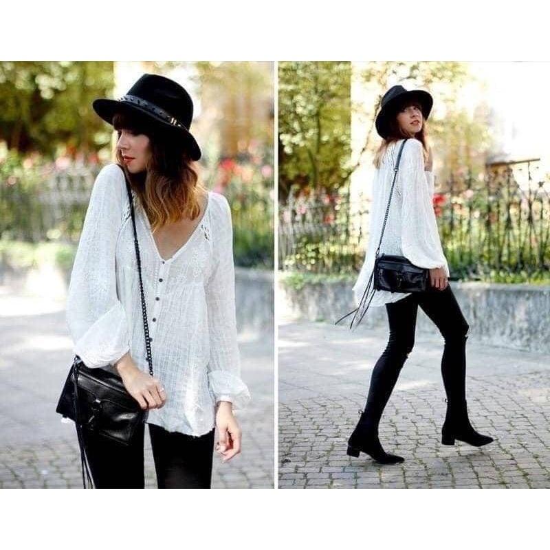 斜背包 Rebecca Minkoff Mini Mac 鎖頭 鏈條包 單肩包 黑色牛皮基本款 大容量 收納方便 出門必-細節圖6