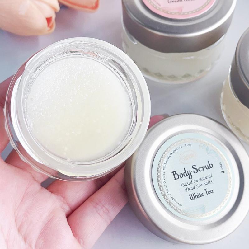 [BOA＇S時尚無界] 磨砂膏 頭皮磨砂膏 送心型湯匙 SABON 臉部純淨磨砂膏 白茶身體磨砂膏 綠玫瑰身體磨砂膏-細節圖4