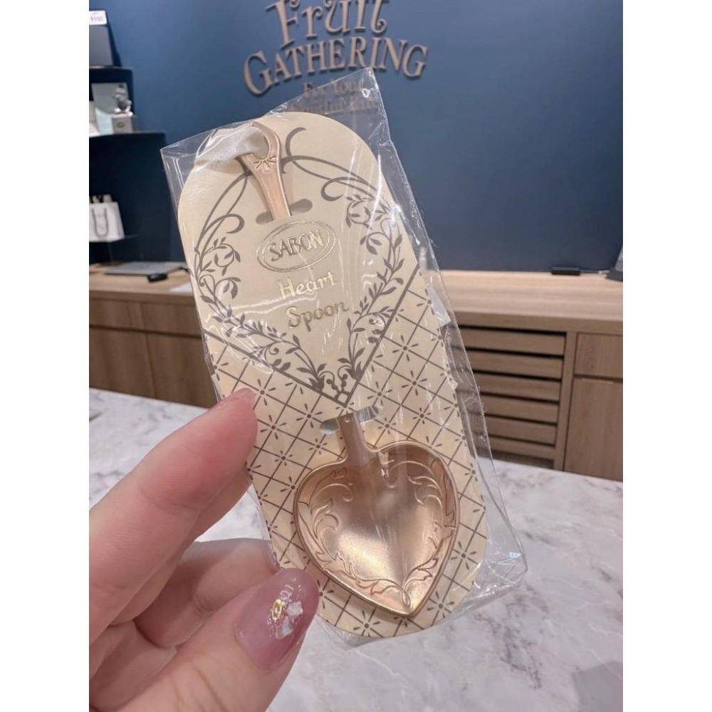 挖勺 湯匙 愛心挖勺 SABON 愛心香檳金挖勺 愛心湯匙 香檳金 儀式感 送禮自用 磨砂膏挖勺-細節圖3