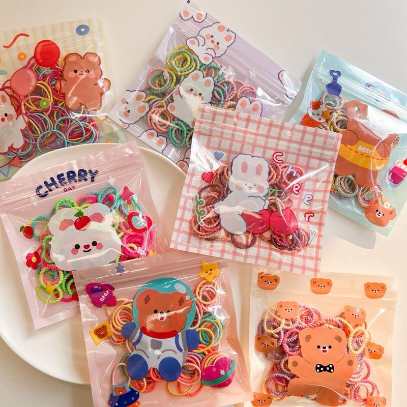 髮繩 彩色髮繩 髮圈 細髮圈 皮筋 彩色皮筋 不傷髮 髮飾 髮繩 不咬髮 小公主的髮型魔法 造型髮飾 日常百搭-細節圖3