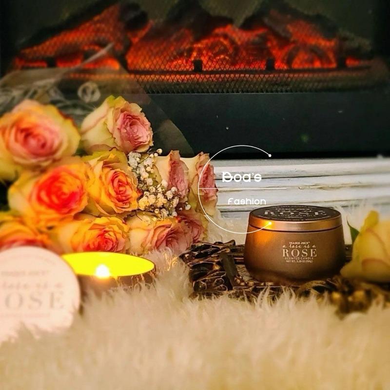 玫瑰香薰蠟燭 蠟燭 玫瑰蠟燭 玫瑰 Trader Joe＇s 無鉛棉芯 季節限定 美國有機超市 居家香氛 儀式感-細節圖2