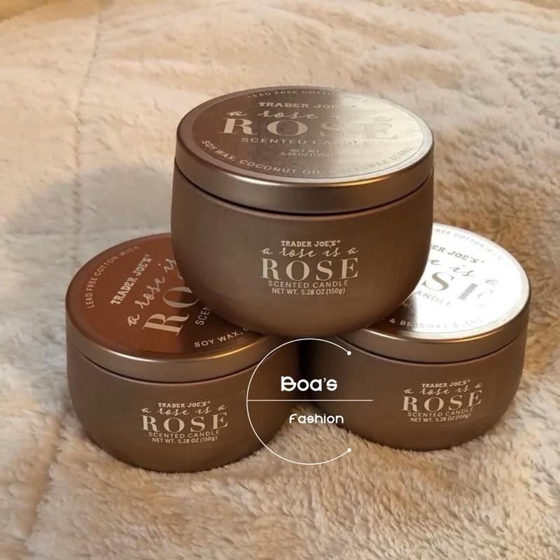 玫瑰香薰蠟燭 蠟燭 玫瑰蠟燭 玫瑰 Trader Joe＇s 無鉛棉芯 季節限定 美國有機超市 居家香氛 儀式感-細節圖3