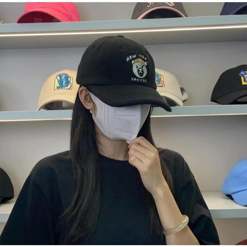 棒球帽 羊羔絨棒球帽 帽子 MLB 暴力熊 LA棒球帽 冬款 換季折扣 羊羔絨 球帽 男女通用 防曬百搭 舒適透氣 防曬-細節圖7