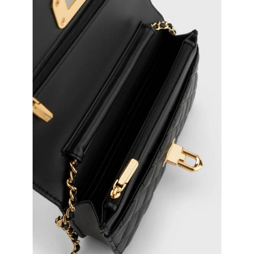 側背包 斜背包 背包 Charles&Keith 小CK 金環款 小香風 有調節釦 小ck包 大容量 收納方便 出門必備-細節圖2