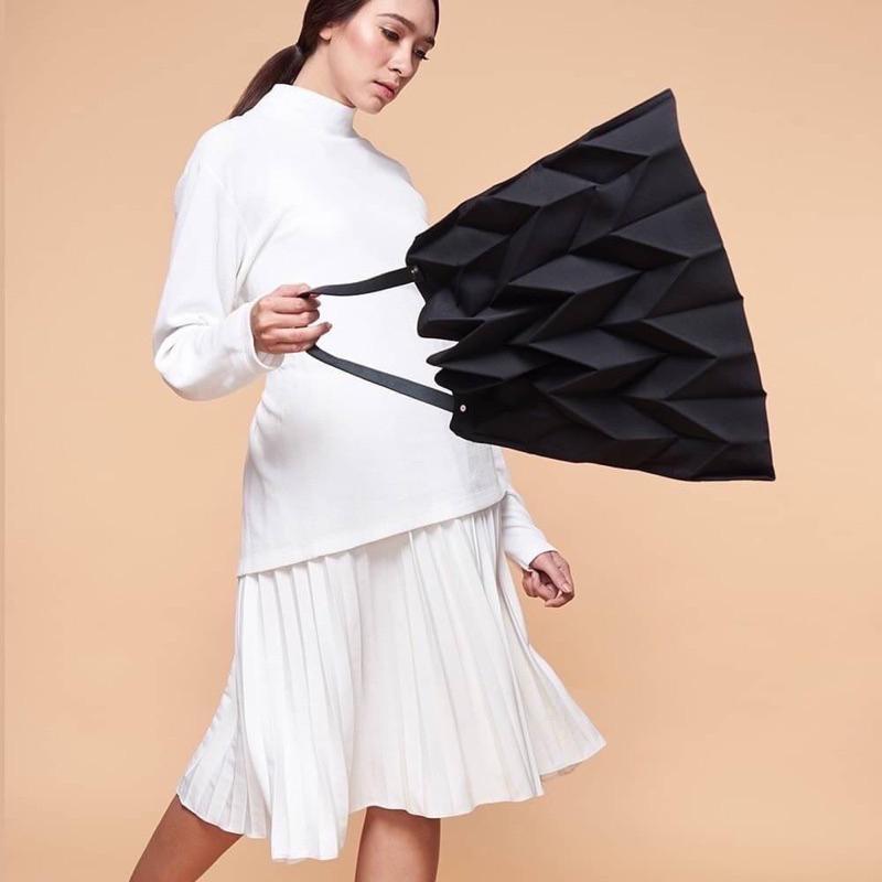 肩背包 Pavi studio 新銳設計師 百褶包 皺褶包 托特包 購物包 真皮背帶 W摺疊包 大容量 收納方便 出門必-細節圖5