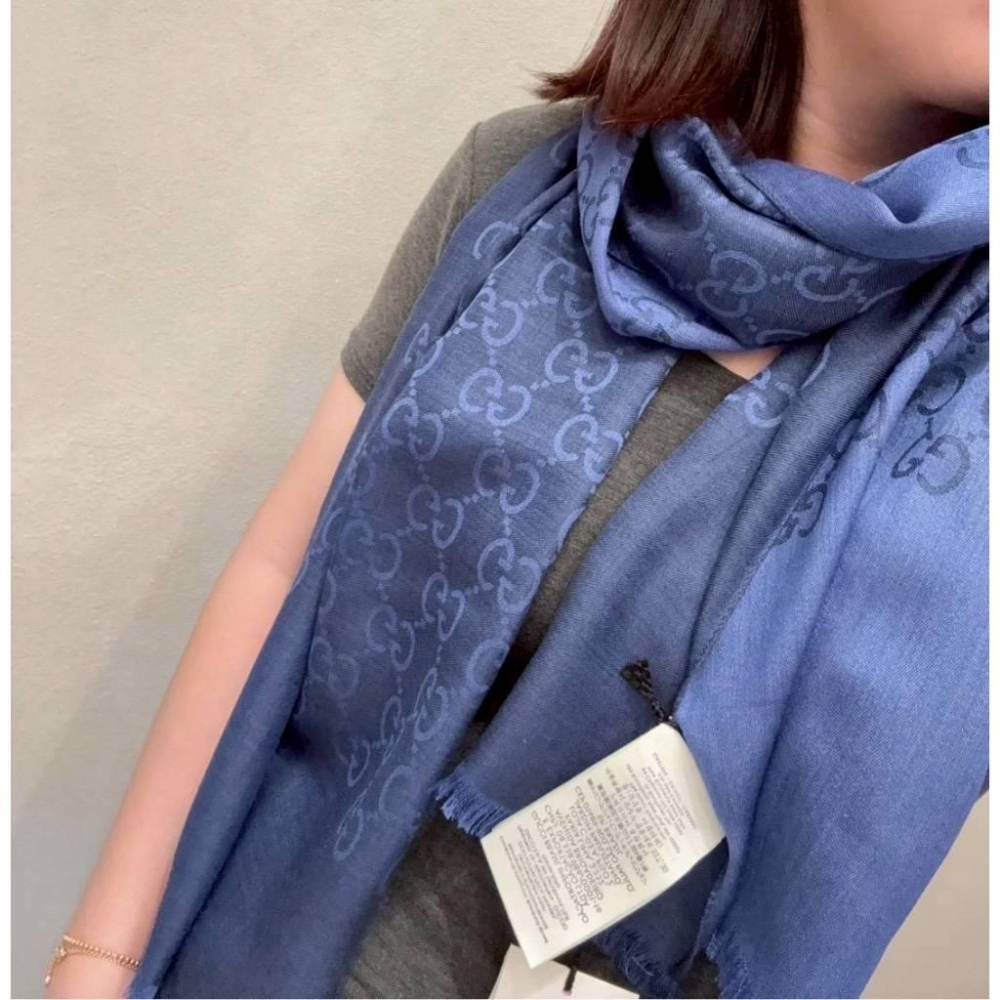 Gucci 雙G 羊毛 圍巾 經典 大Logo｜雙面 配色 披肩 圍脖 男女同款-細節圖5