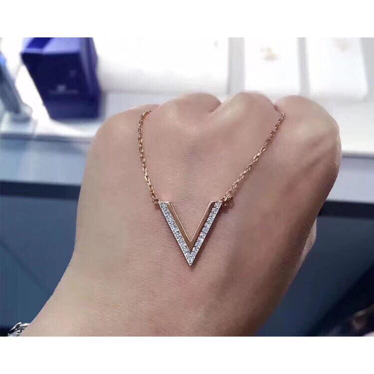 Swarovski 施華洛世奇 V型 玫瑰金 鎖骨鍊｜氣質 配飾 精緻 送禮推薦-細節圖3