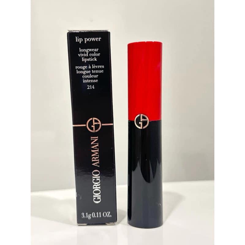 Giorgio Armani 奢華絲絨 訂製唇膏 #214｜阿曼尼 紅管 唇膏 通勤 即期-細節圖2
