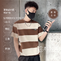 BUDGES｜夏季短袖｜夏裝設計感條紋T恤-規格圖2