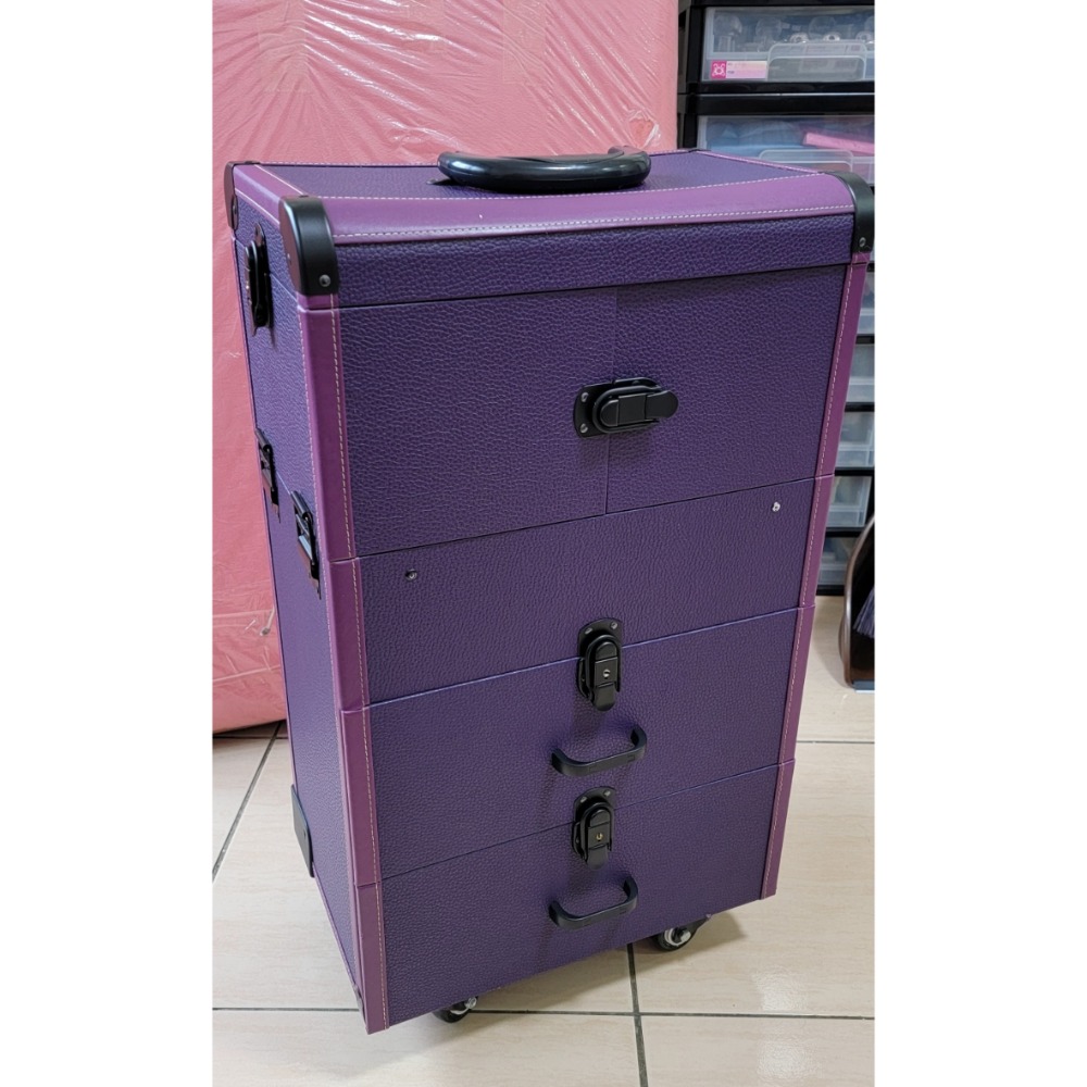 化妝品收納拉桿化妝箱 大號美甲紋繡攜帶式化妝箱-細節圖5