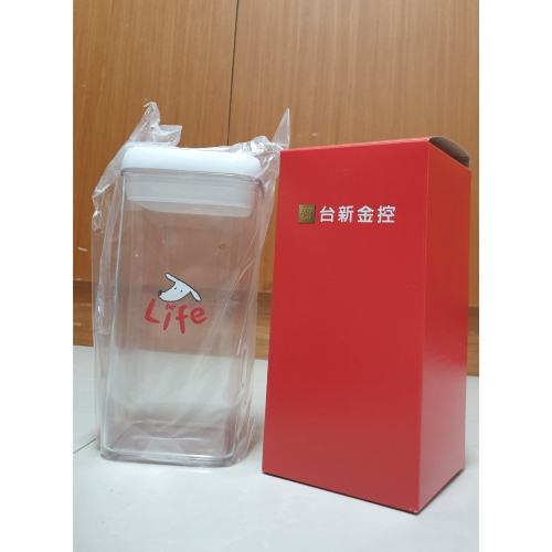 台新金股東會紀念品，方型密封易撥罐 收納罐1200ml