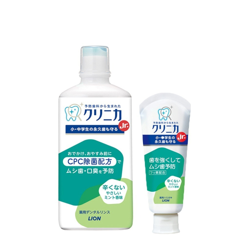 日本獅王固齒佳酵素兒童牙膏(6歲以上)60g/漱口水(6歲以上)450ml