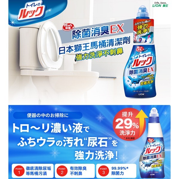 日本獅王 浴槽免刷洗瞬效噴霧500ml 清新柑橘/溫和皂香/馬桶清潔劑450ml-細節圖2