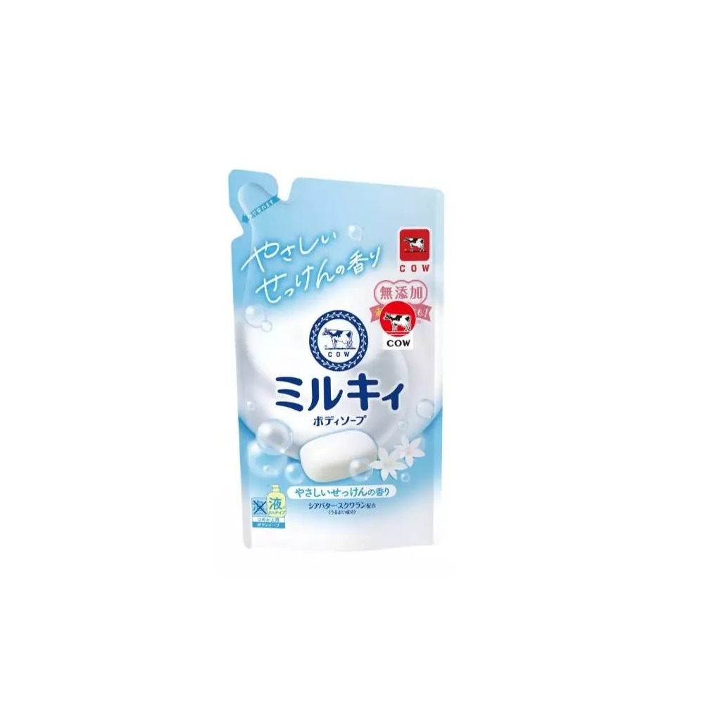 日本牛乳石鹼 COW 牛乳精華沐浴乳360ml 補充包 柚子果香／玫瑰花香／皂香-細節圖3