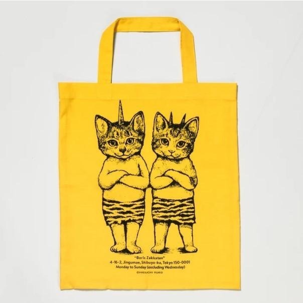 現貨日本 樋口裕子 higuchiyuko 購物袋 袋子 小提袋 環保袋 博物館 惡魔島 鬼怪 招財貓 沒人要的貓-細節圖4