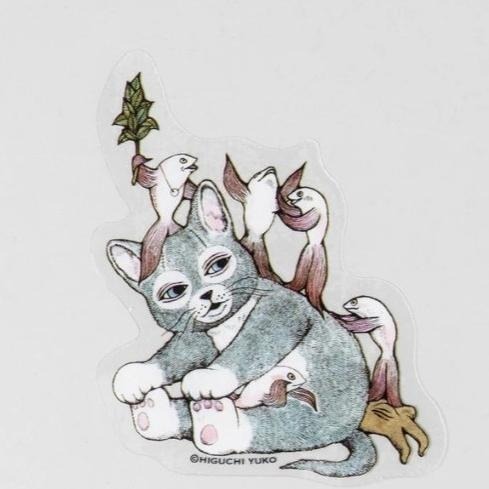 現貨 日本製 樋口裕子 higuchiyuko 貼紙 貓咪貼紙-細節圖3