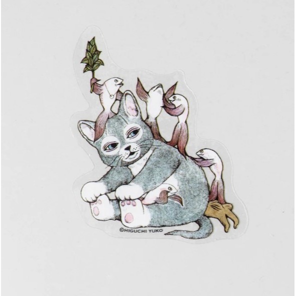 現貨 日本製 樋口裕子 higuchiyuko 貼紙 貓咪貼紙-規格圖5