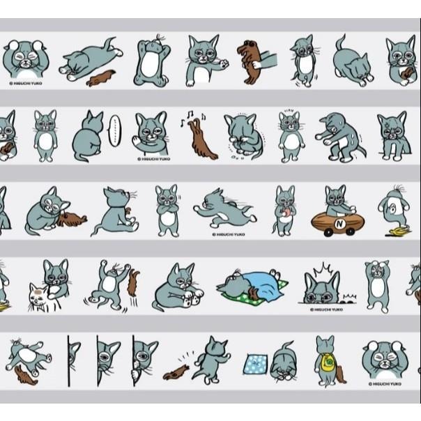 現貨 日本製 Higuchiyuko 膠帶 樋口裕子 封箱膠帶 貼紙 文具 貓咪膠帶-細節圖3