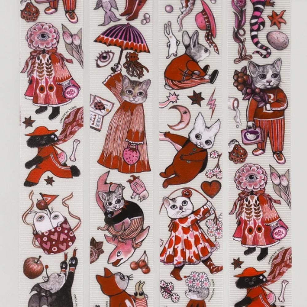 現貨 日本製 Higuchiyuko 膠帶 樋口裕子 封箱膠帶 貼紙 文具 貓咪膠帶-細節圖9