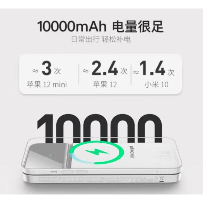 ＂便宜免運＂倍思MagSafe磁吸無線行動電源·10000mAh大容量 超薄行動電源·二合一快充·PD20W快充 蘋果-細節圖5