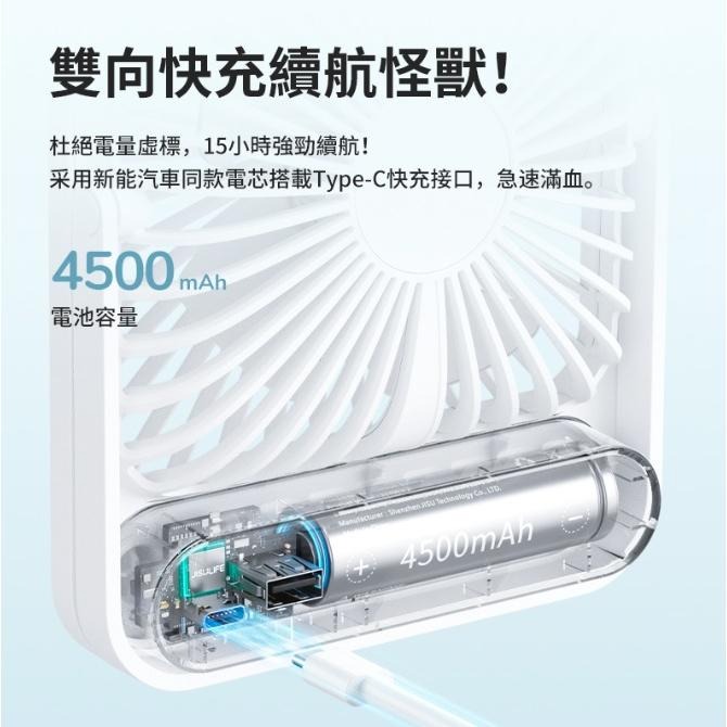 JISULIFE幾素 FA26 輕薄桌面扇 4500mAh 靜音 可充電 折疊風扇 露營  USB可充電桌面風扇 免運-細節圖6