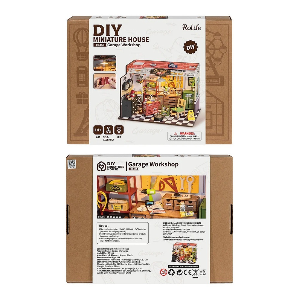 Robotime Rolife DIY藝術屋 夢想汽修間 DG165-細節圖8