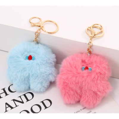 毛絨掛飾 絨毛鑰匙圈 毛絨 【現貨】ins風 絨毛 鑰匙圈 吊飾 扣飾 包包掛飾配件 包包吊飾 背包掛飾 包包配件-細節圖3