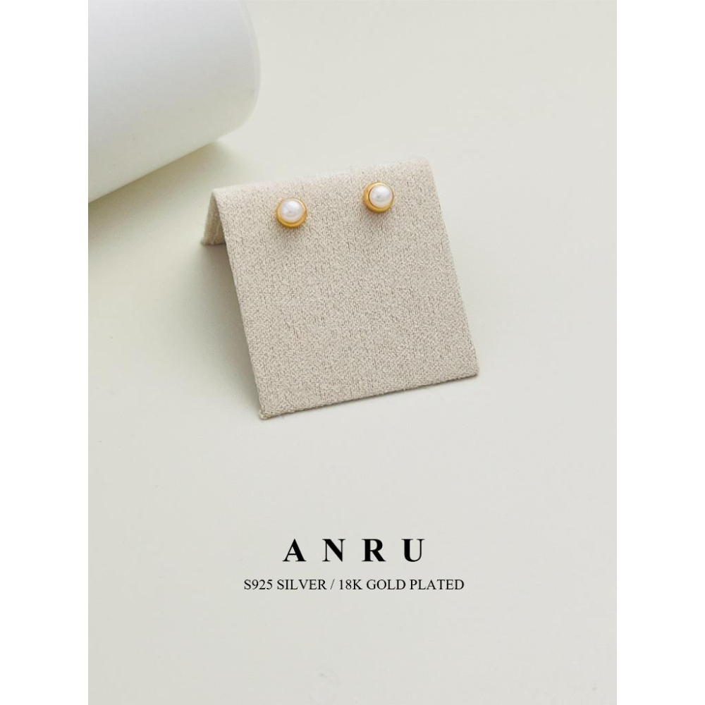 ｜ANRU 月米｜純銀珍珠耳環 ｜S925 18K金色 珍珠 耳環   輕奢 x 優雅 x 質感-細節圖2