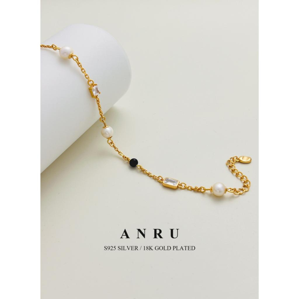 ｜ANRU 金色低語｜純銀珍珠手鍊 ｜S925 18K金色 天然珍珠 手鍊 手環 輕奢 x 優雅 x 質感-細節圖3