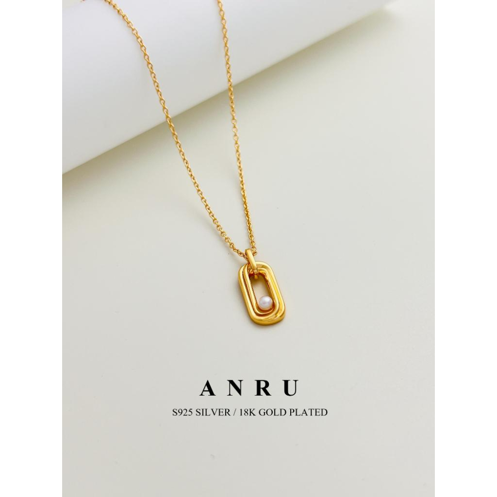 ｜ANRU 永恆｜純銀珍珠項鍊 ｜S925 純銀 18K金 珍珠 鎖骨鍊 項鍊 輕奢 x 優雅 x 質感-細節圖2