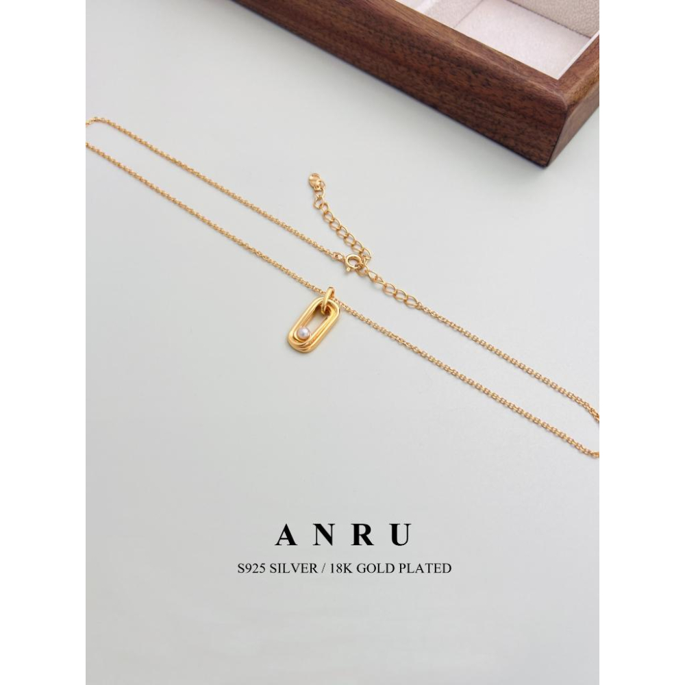 ｜ANRU 永恆｜純銀珍珠項鍊 ｜S925 純銀 18K金 珍珠 鎖骨鍊 項鍊 輕奢 x 優雅 x 質感-細節圖3