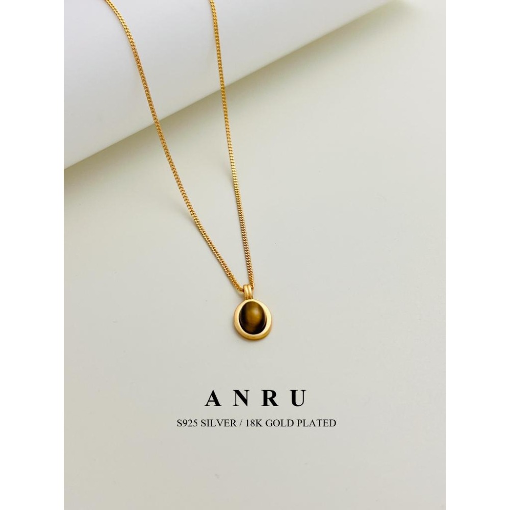 ｜ANRU 石耀｜純銀虎眼石項鍊 ｜S925 純銀 18K金 虎眼石 鎖骨鍊 項鍊 輕奢 x 優雅 x 勇氣-細節圖2