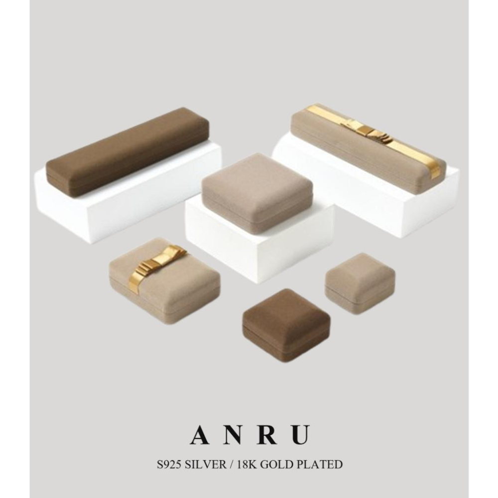 ｜ANRU｜一字結絨布首飾盒 首飾盒 包裝盒 禮物盒 收納盒 禮品盒-細節圖2